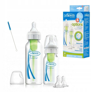 FĽAŠA ŠTARTOVACIEHO SADA DR.BROWNA 120ML + 250ML + CUSTROVKY ÚROVEŇ 1 A 2